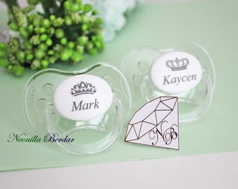 Personalized Pacifier - Baby Shower Gift Name Pacifier - Monogram Personalize Baby pacifiers By Neonilla Berdar