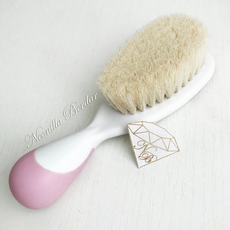 Pink Personalized Brush set with Swarovski crystals. Baby Gift Hair Brush. Baby Shower Gift Personalized brush By Neonilla Berdar image 9