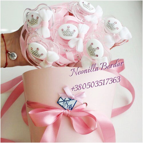 Neonilla Crystal Swarovski Crystal Dummy Bling Pacifier Clip Made