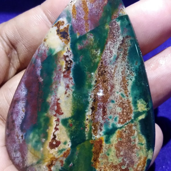 260 Carat Beautiful Colorful Bloodstone Agate 75x51 MM Pear Shape Huge Pendant Size