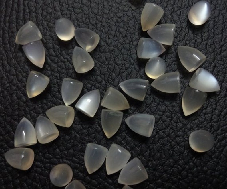 10 Pieces Lot NATURAL MOONSTONE 3 mm to 10 mm Bullet Cabochon Calibrated Size Loose Gemstone For Jewellery Setting
