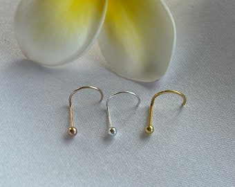 Tiny ball nose stud, 925 Sterling sliver, gold and rose gold plated over sterling silver.nose jewellery