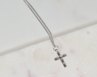 Swarovski Crystal Cross Necklace, Cross Jewelry, Best Friend Birthday Gift, Dainty Cross Necklace Woman, Silver Cross Pendant, Cross Gifts