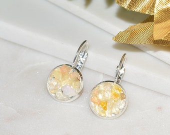 Ethiopian Opal earrings, Silver earrings, drop earrings, gemstone earrings, handmade earrings, October birthstone earring, fire opal earring