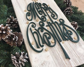 Merry Christmas Tree Sign | Christmas Decor | Merry Christmas | Christmas Tree | Holiday Decor | 3d Wood sign