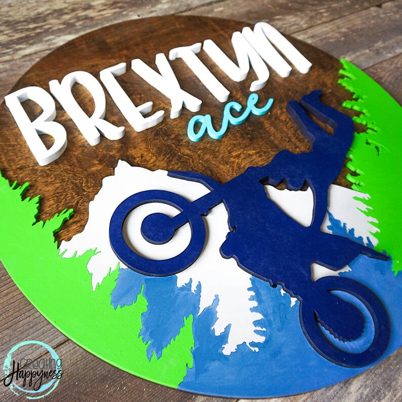 24 Dirt bike Name Sign Motorcross Dirt Bike Decor Etsy