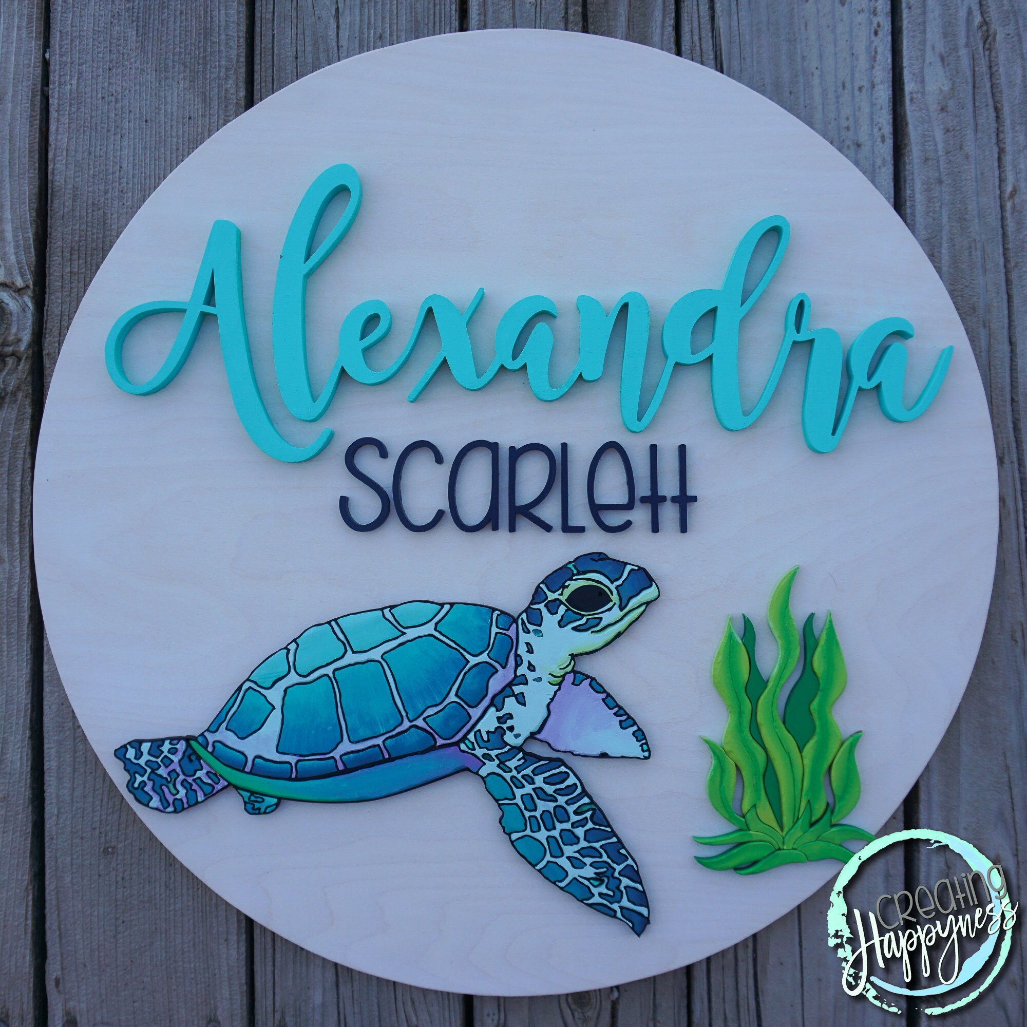 Sea Turtle Sign Turtle Nursery Handmade Custom Sign Etsy