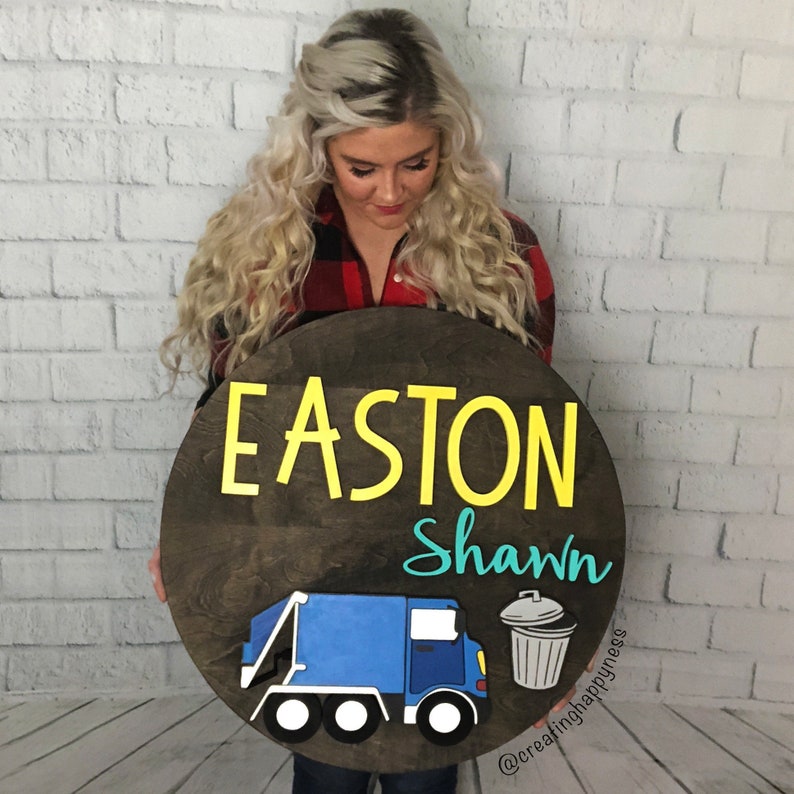 Garbage Truck Sign Name Sign Nursery Sign Adventure Etsy