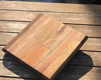 Tabla de cortar de madera cuadrada pequeña, tabla de cortar de madera dura, cocina esencial para preparar y servir alimentos