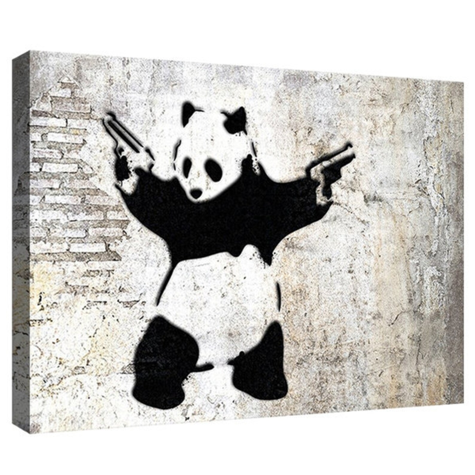 Banksy Panda with Guns canvas wall art framed | Etsy