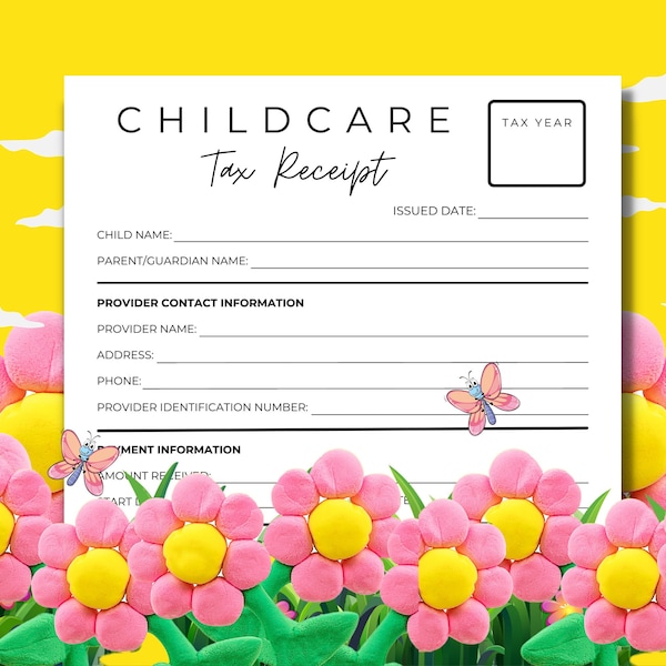 Childcare Receipts | Childcare Tax Receipts | Childcare Tax Statement | Daycare Receipt | Daycare Tax Receipt | Basic Tax Childcare Tax Form