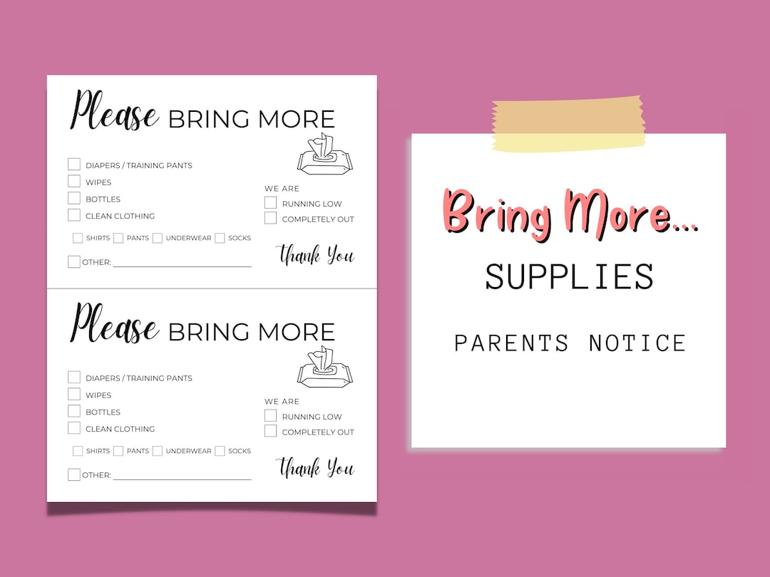 Daycare Supplies Needed: 60+ Daycare Note Home Forms | Childcare Parent  Notice Card Book | Supplies Notice For Parents | 120 Pages, Single-Sided