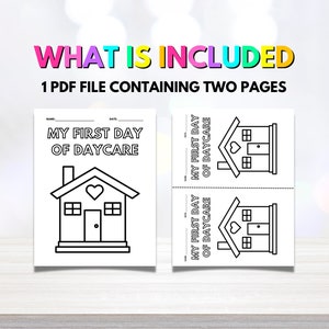 First Day of Daycare Coloring Page My First Day of Daycare Coloring ...