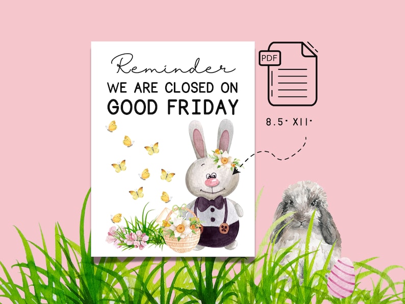 Closed for Good Friday Sign Printable Closed for Easter Sign Closed Closed for Good Friday Sign Printable Closed for Easter Sign Closed