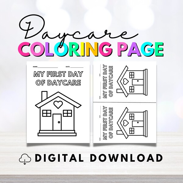 Daycare Coloring Etsy