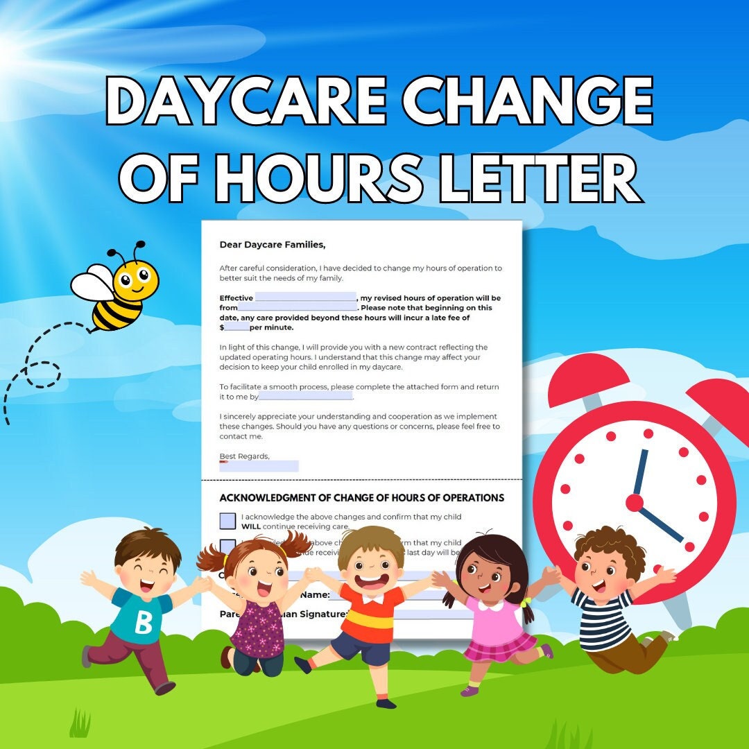 Daycare Change Of Hours Letter Daycare Hours Change Of Hours Notice daycare-change-of-hours-letter-daycare-hours-change-of-hours-notice
