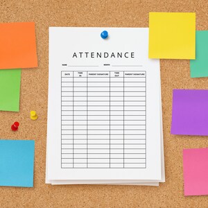 Childcare Attendance Sheet Daycare Attendance Sheets Printable