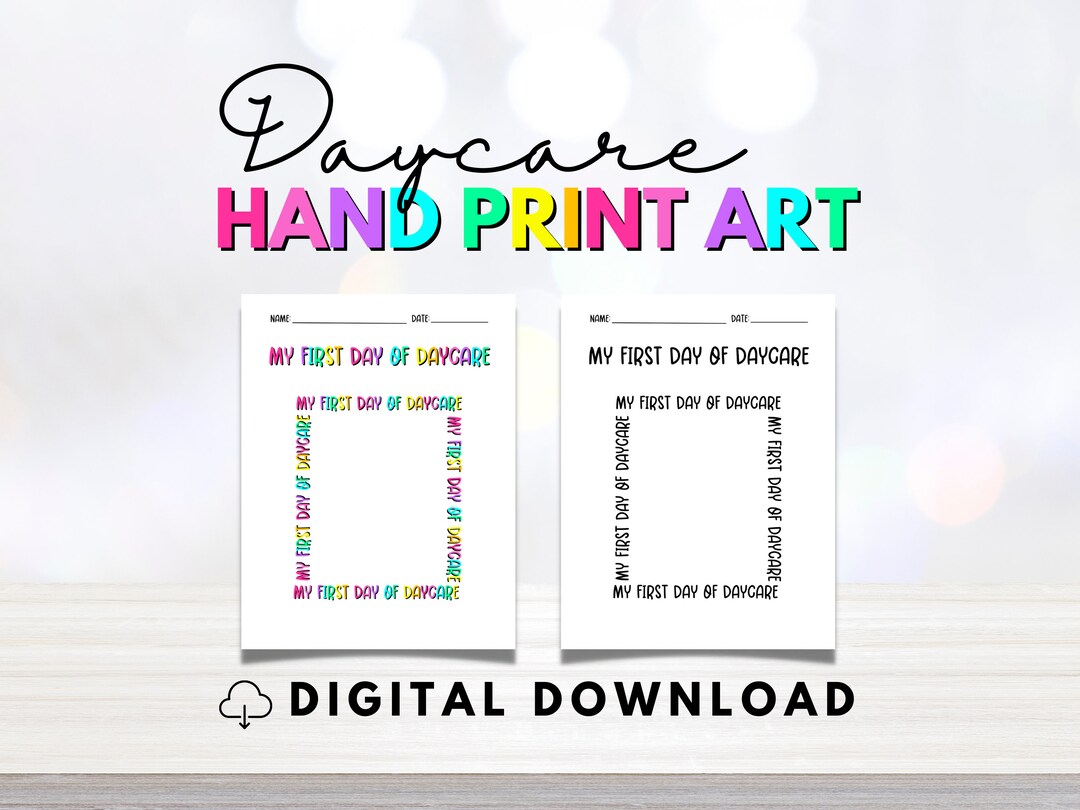 Handprint Art Printable for Daycares First Day Keepsake for Daycares ...
