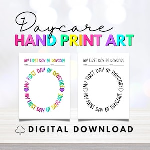My First Day Of Daycare Handprint Art | Daycare First Day Keepsake | Daycare Handprint Activity | 1st day of Daycare | Handprint Art PDF