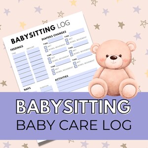 Baby Log for Babysitter Infant Log for Nanny Activity Log Infant Feeding Schedule for Baby Diaper Change Tracker Template