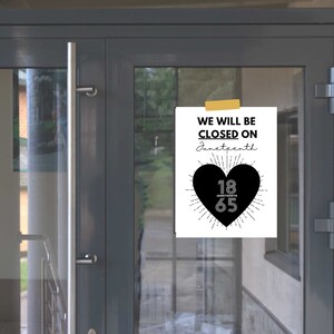 Juneteenth Holiday Closure Sign - Etsy