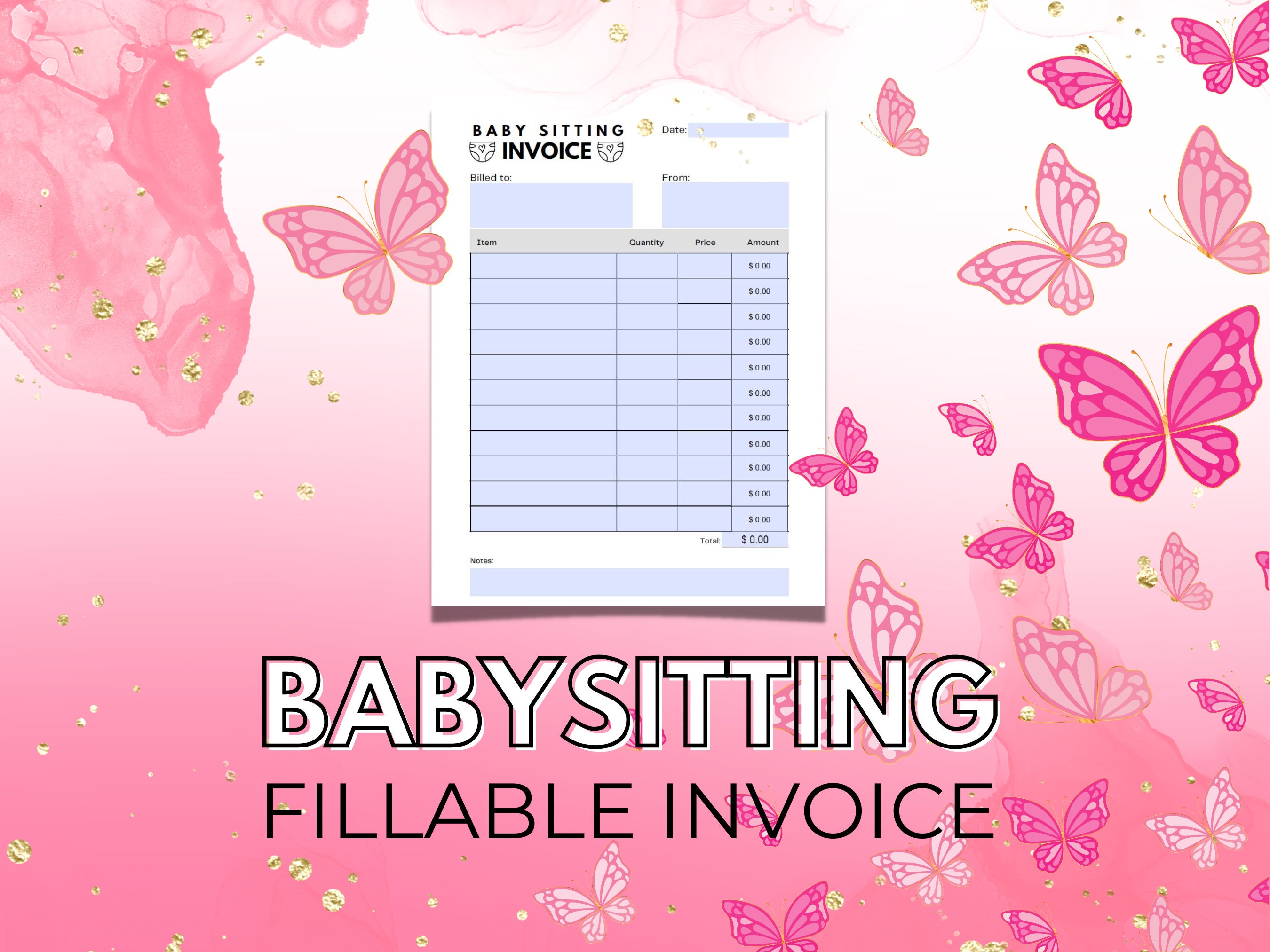 Babysitting Invoice Template Fillable Babysitting Invoice Babysitter Babysitting Invoice Template Fillable Babysitting Invoice Babysitter