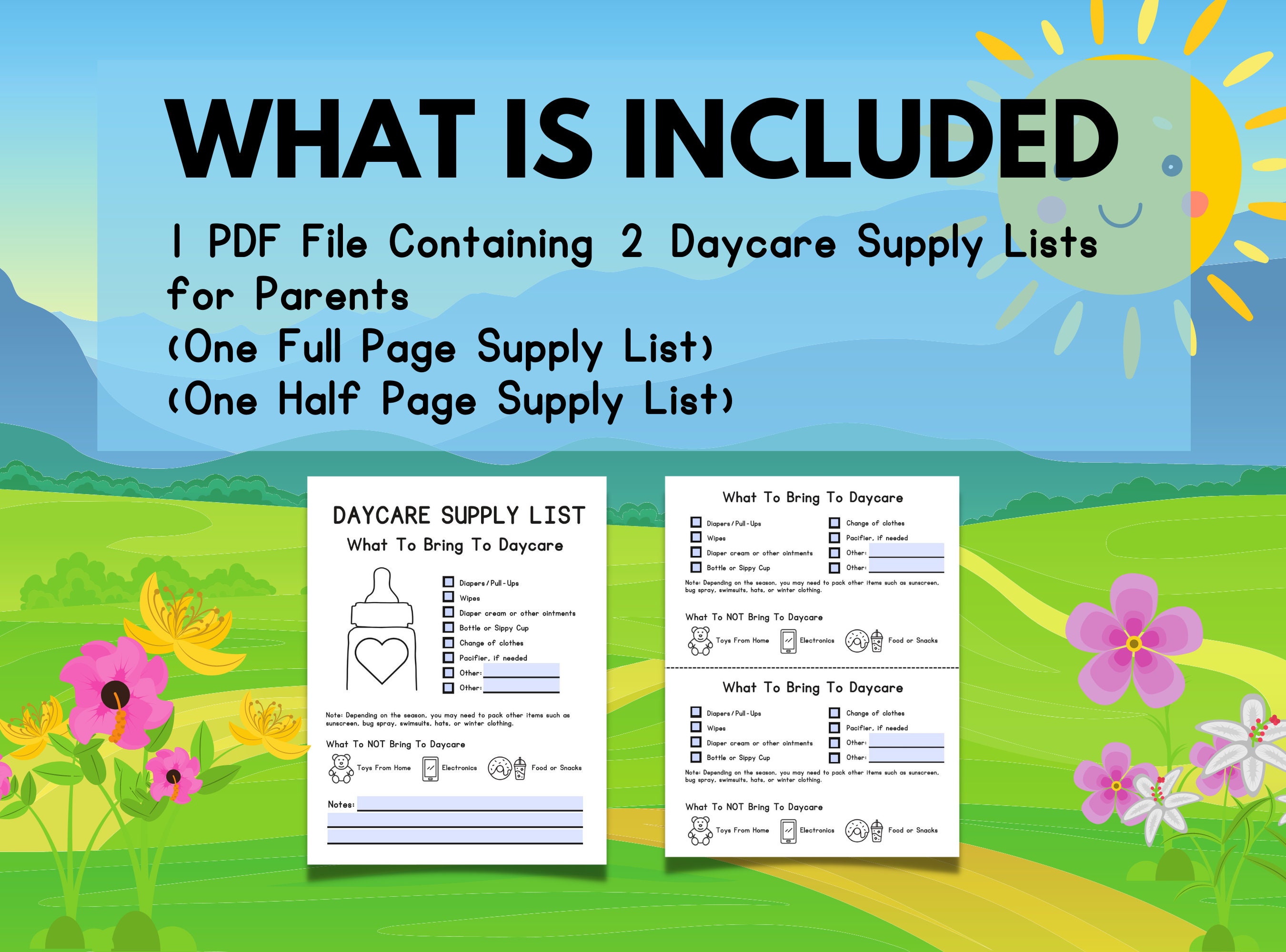 Daycare Supply List for Parents Items Needed for Daycare Childcare