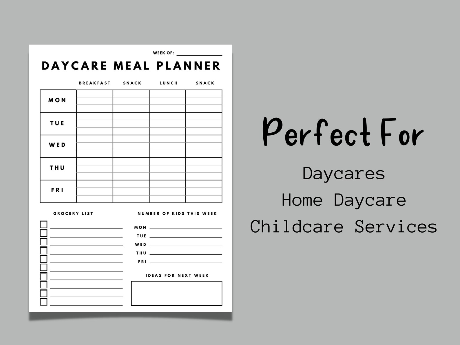 Daycare Meal Planner Daycare Menu Planner Weekly Meal Planner Meal daycare-meal-planner-daycare-menu-planner-weekly-meal-planner-meal