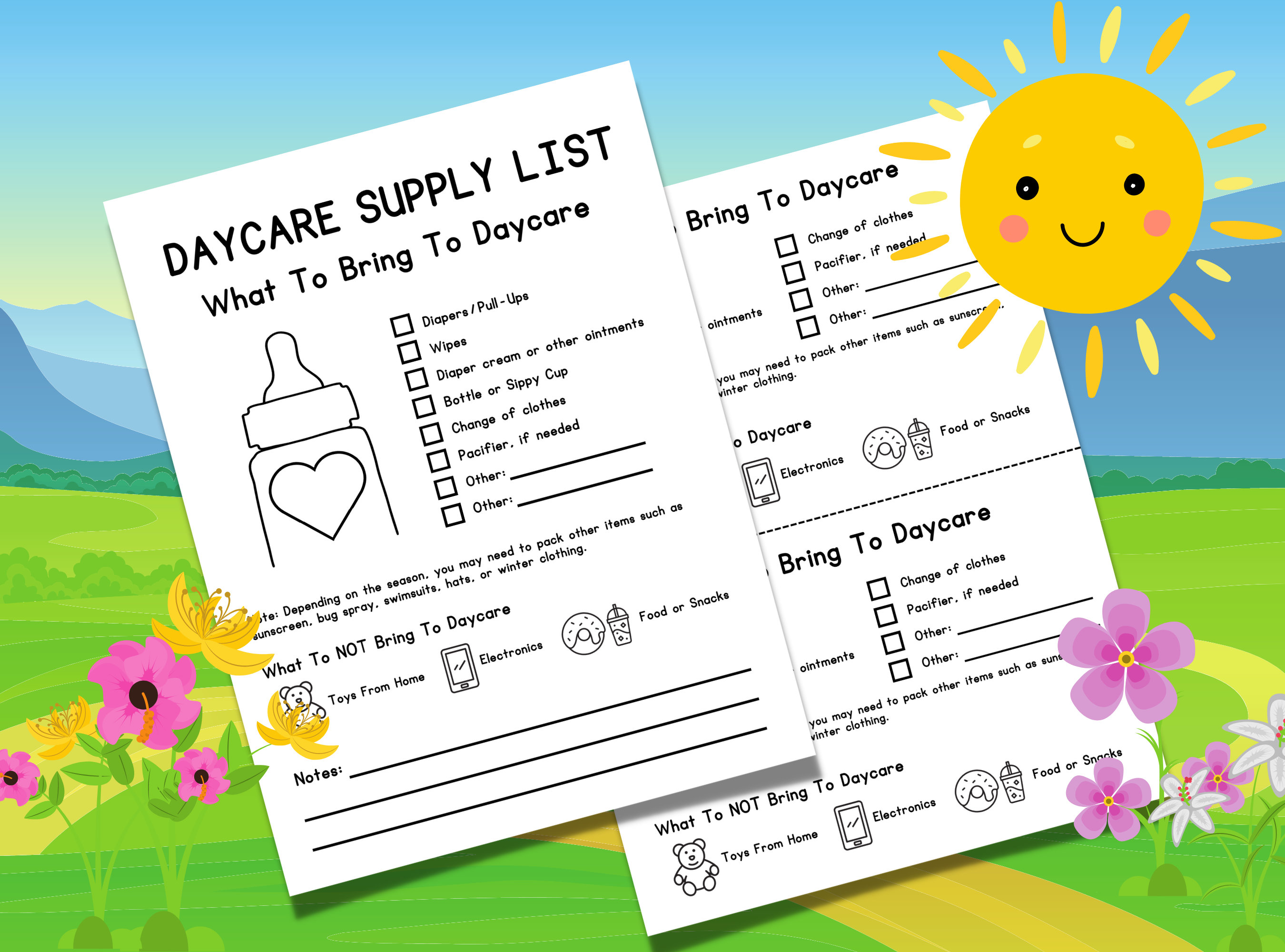 Daycare Supply List for Parents Items Needed for Daycare Childcare Supply  List Daycare Must Haves Daycare Essentials 8.5x11 PDF 