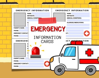 Daycare Emergency Contact Card Template: Child Medical Information