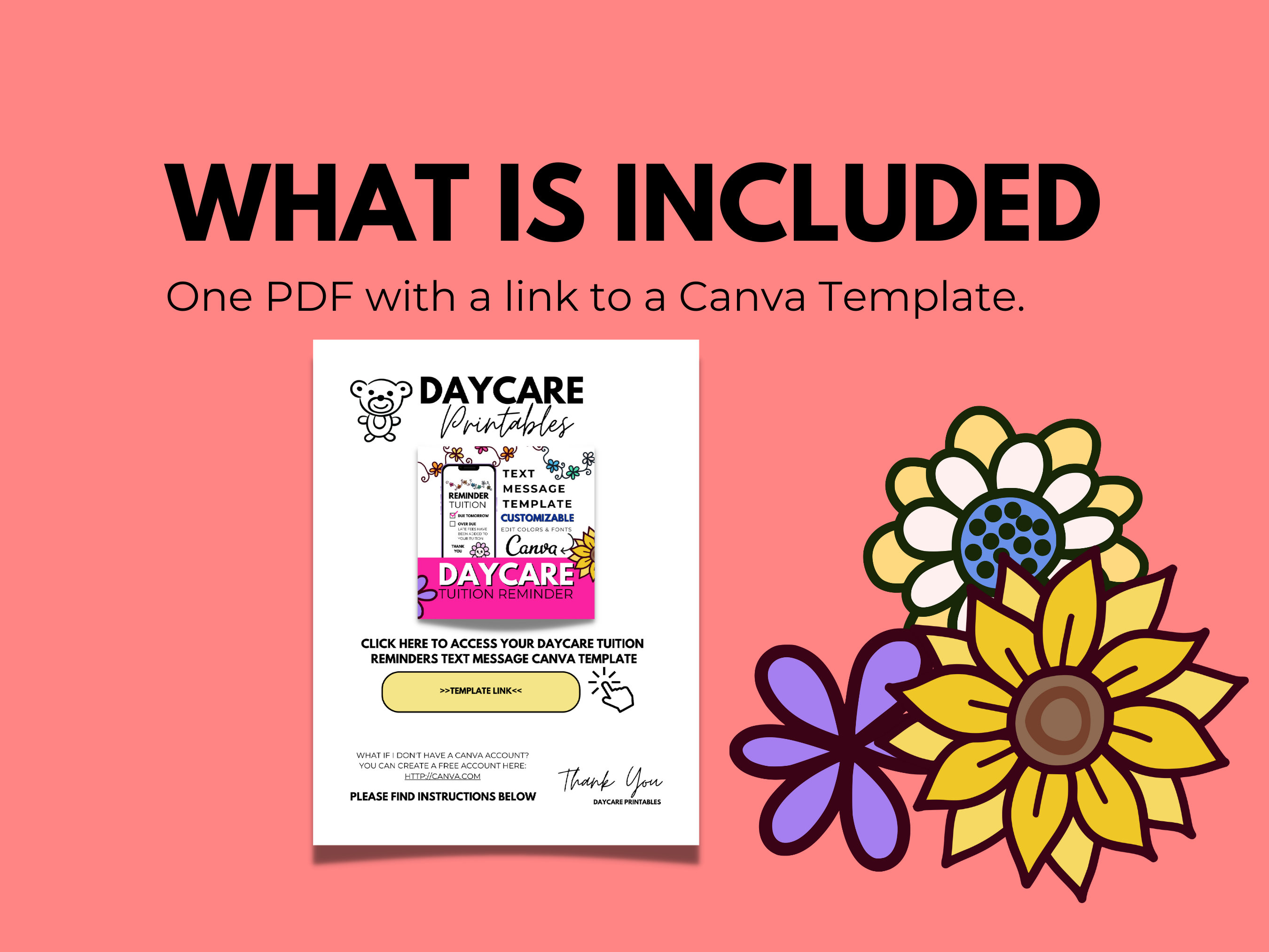 Digital Tuition Reminder Text Message Template, Daycare Digital Notice ...