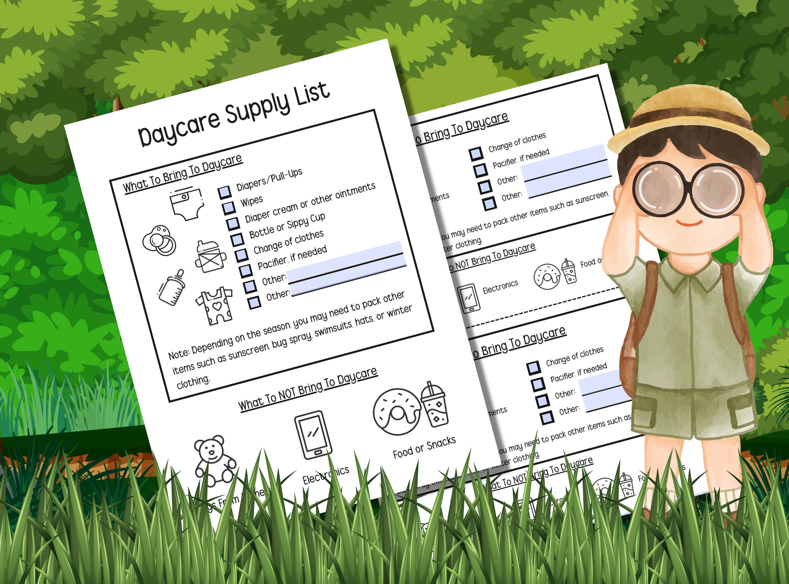 Daycare Supply List for Parents Items Needed for Daycare Childcare