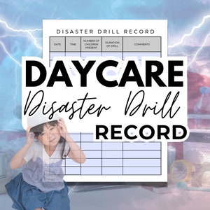Disaster Drill Record for Childcare | Daycare Disaster Drill Record | Childcare Emergency Drill Log | Emergency Drill Record | Daycare Forms