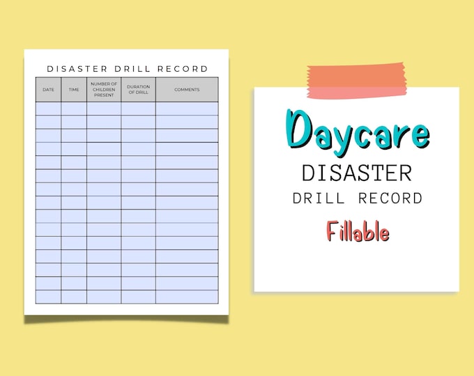 Daycare Monthly Fire Drill / Smoke Detector / Co2 Log Form - Etsy