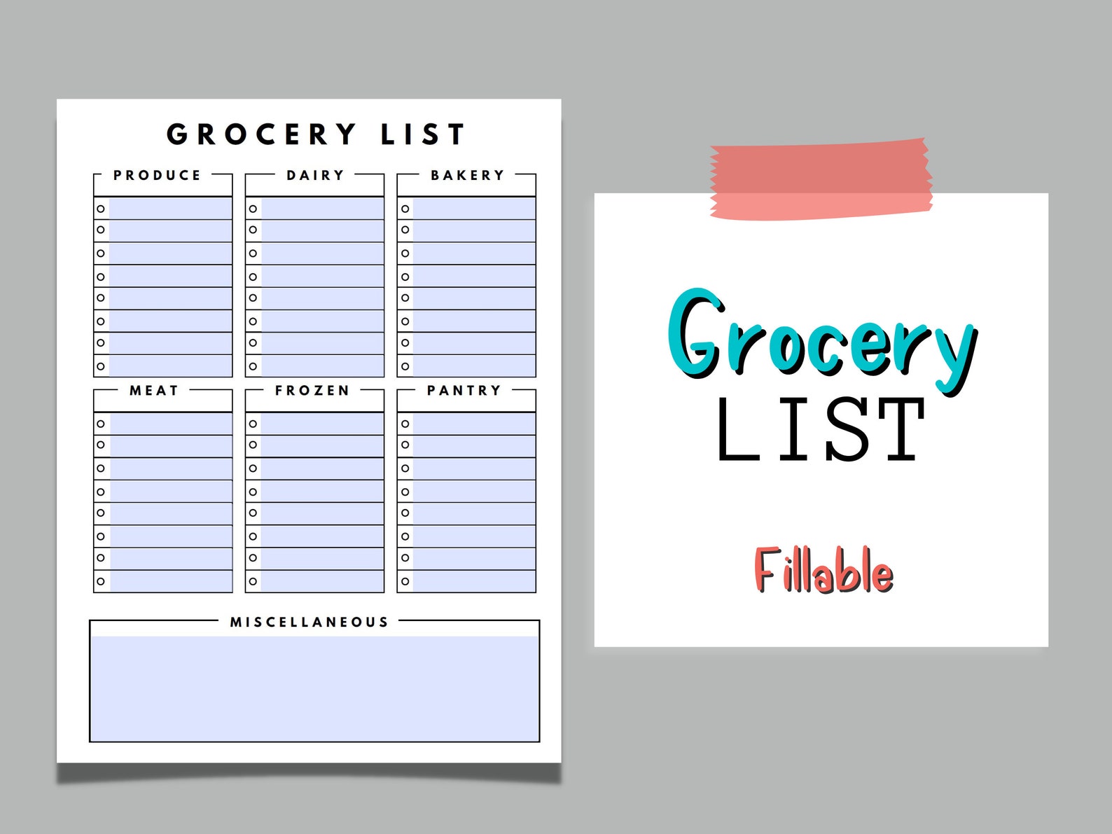 Fillable Grocery List for Daycare | Grocery List | Shopping List ...