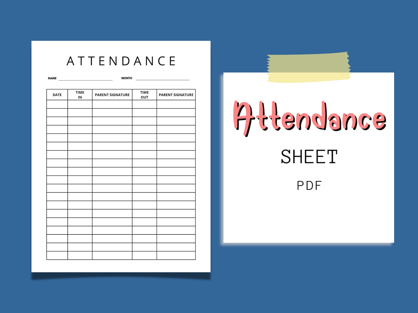 Childcare Attendance Sheet | Daycare Attendance Sheets | Printable ...