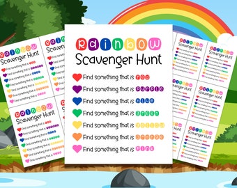 Rainbow Color Scavenger Hunt for Kids (Printable PDF)