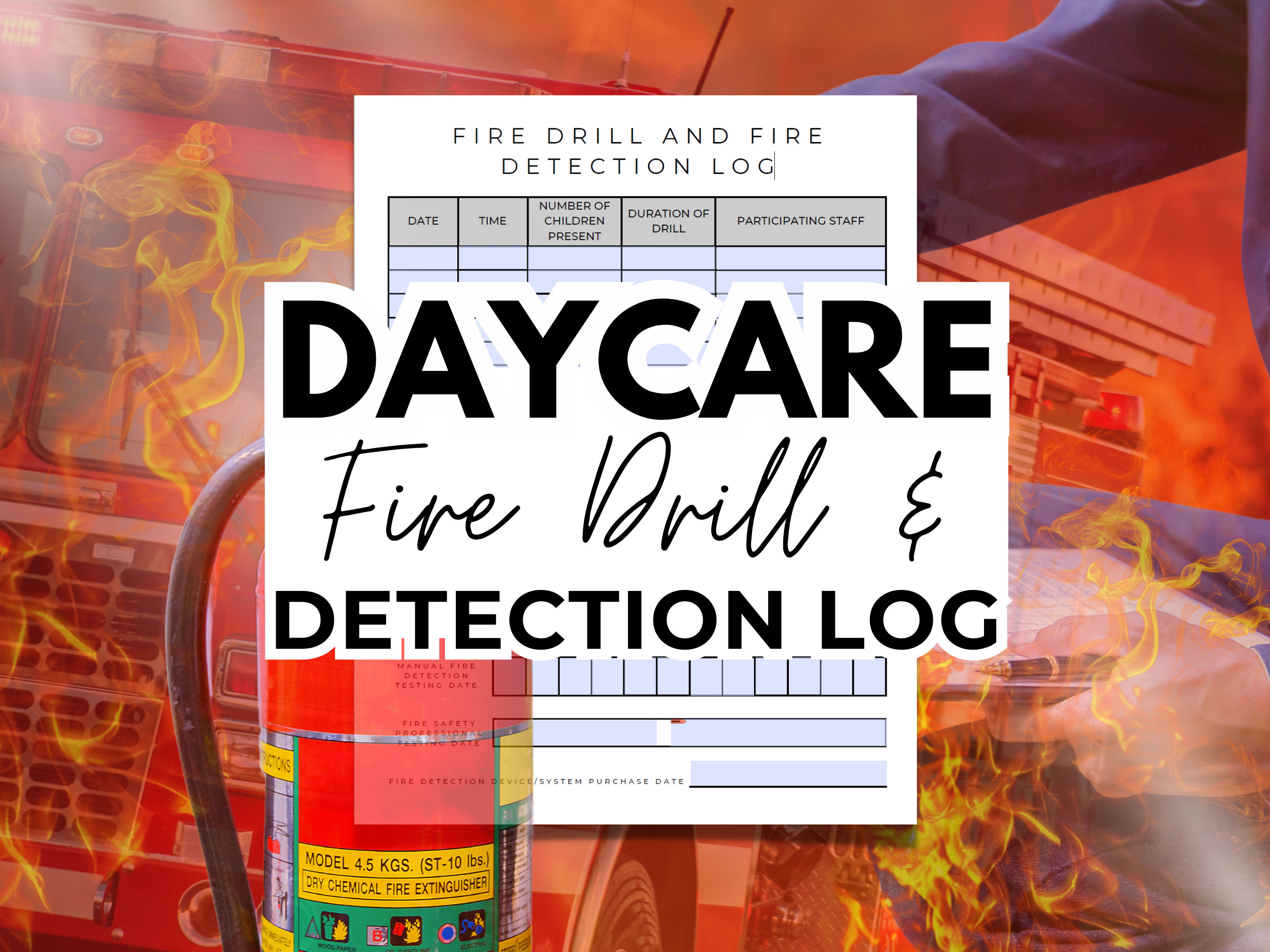 Daycare Fire Drill & Detection Log: Fillable Emergency Forms for ...