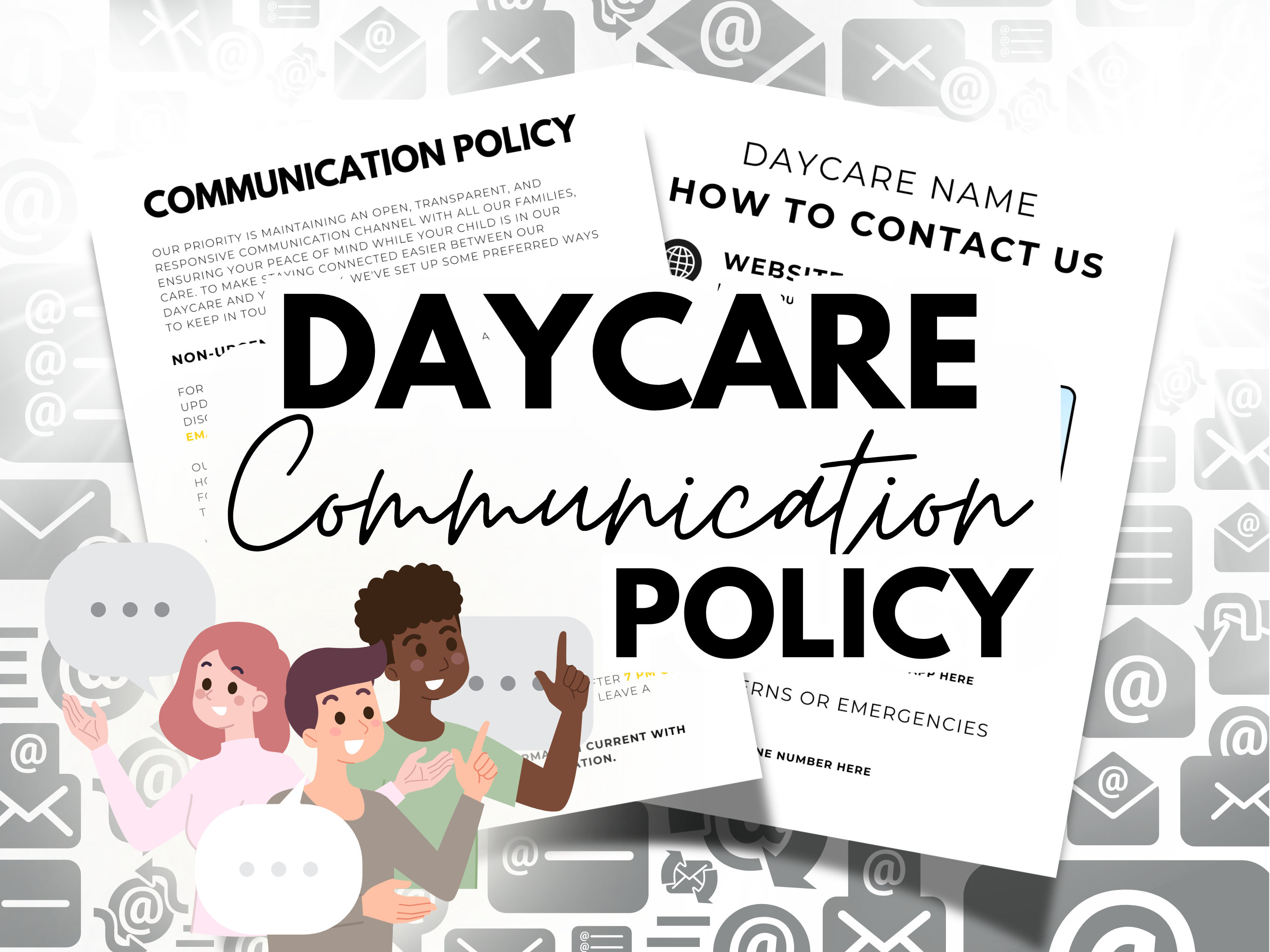 Daycare Communication Policy Template for Home Daycare & Childcare ...