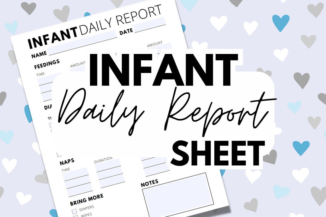 Infant Daily Report Sheet for Daycares - Printable or Fill in ...