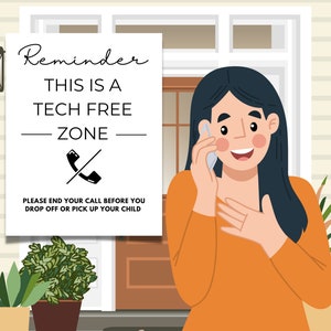 No Tech Device Zone Signs: Childcare Bulletin Board Notices - Etsy