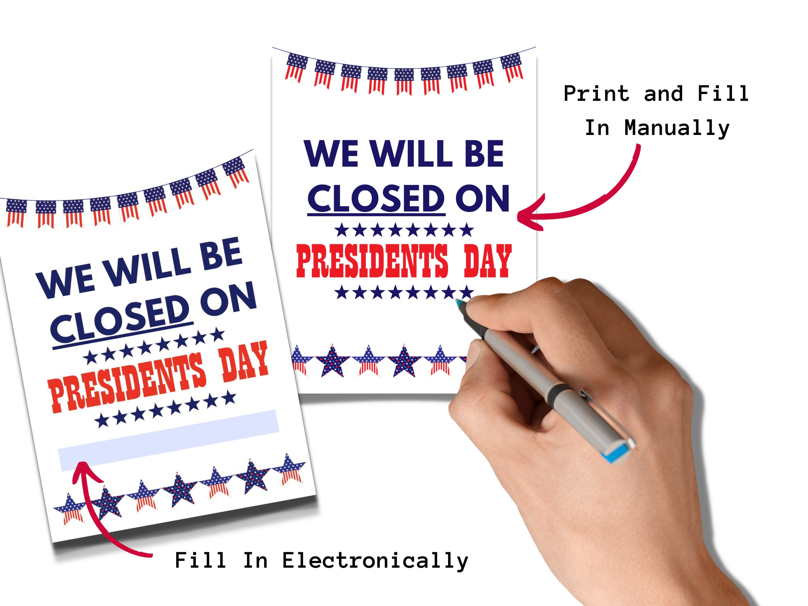 Closed For Presidents Day 2025 Sign Naomi Virgina