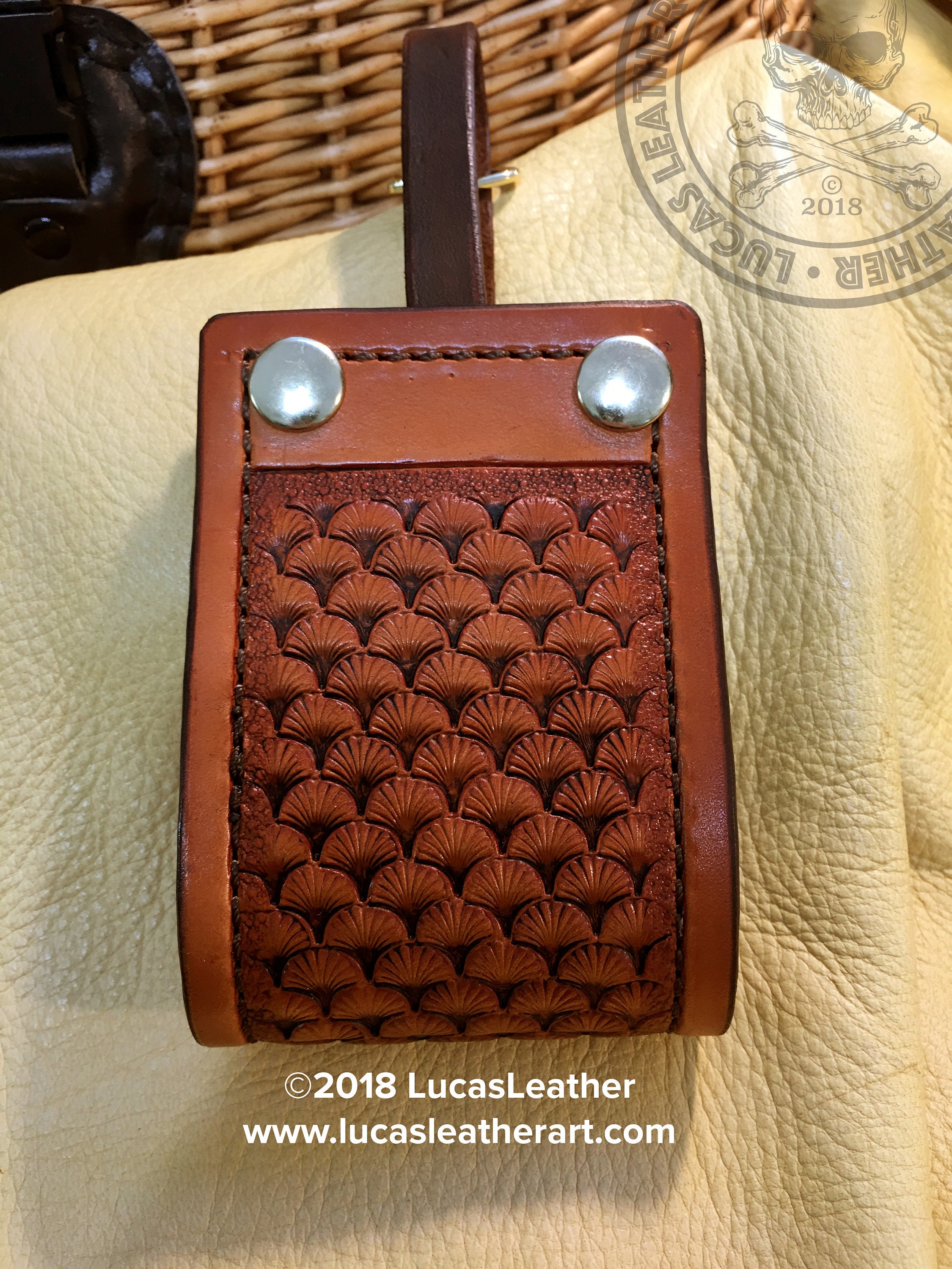 flyPad Hand Carved Leather Compact Fly Fishing Trout Fly Wallet
