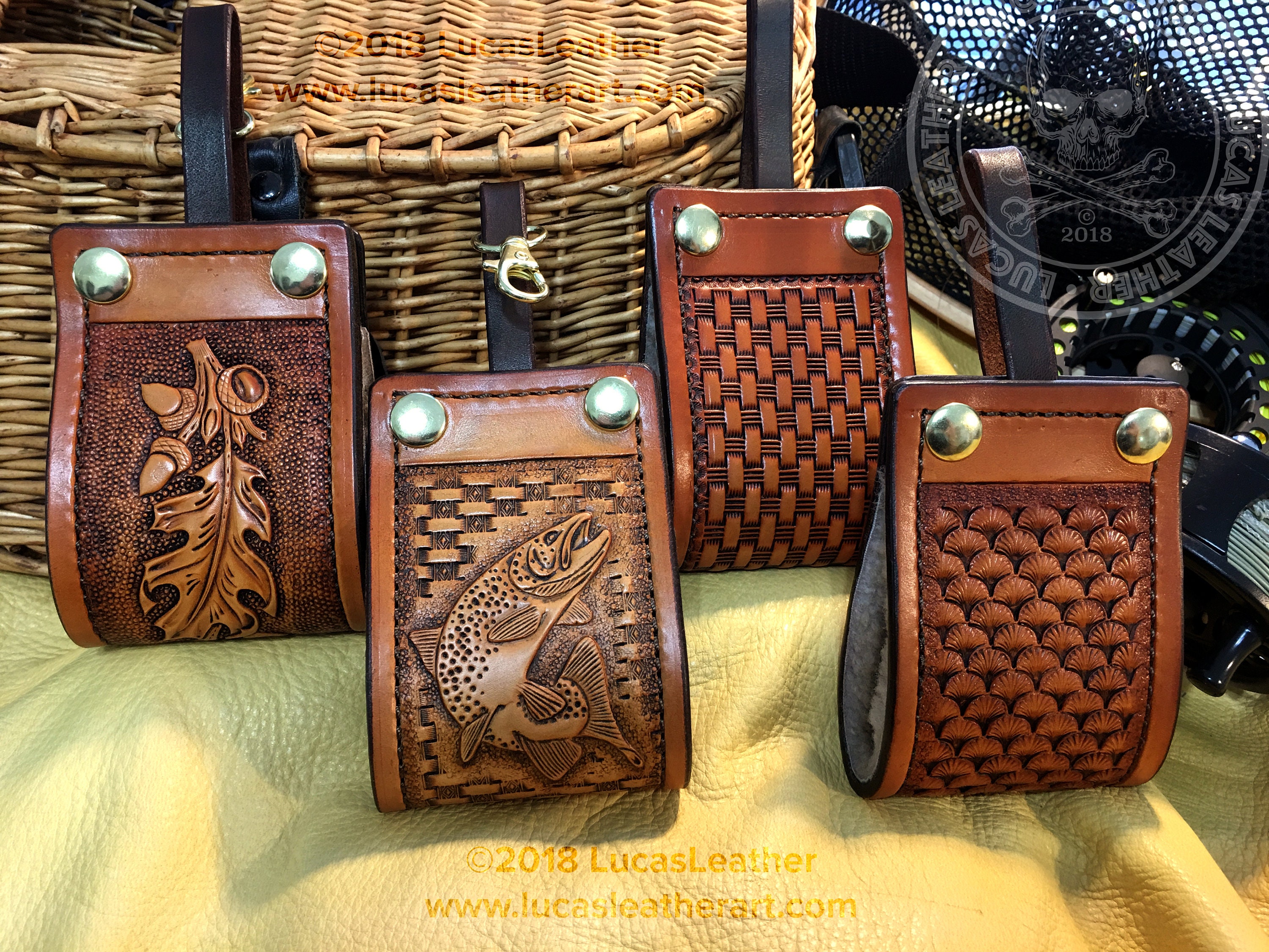 flyPad Hand Carved Leather Compact Fly Fishing Trout Fly Wallet