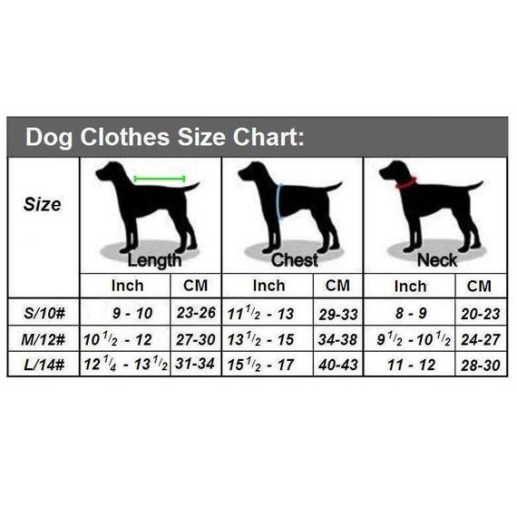 Dog Vest Size Chart