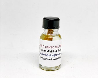 Palo Santo Etherische OLIE 100% natuurlijke stoom gedestilleerd 15 ml fles