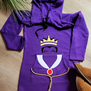 The Evil Queen Sweatshirt/Villain (Snow White) Long Sweatshirt Hoodie/ Purple Evil Queen Long Hoodie