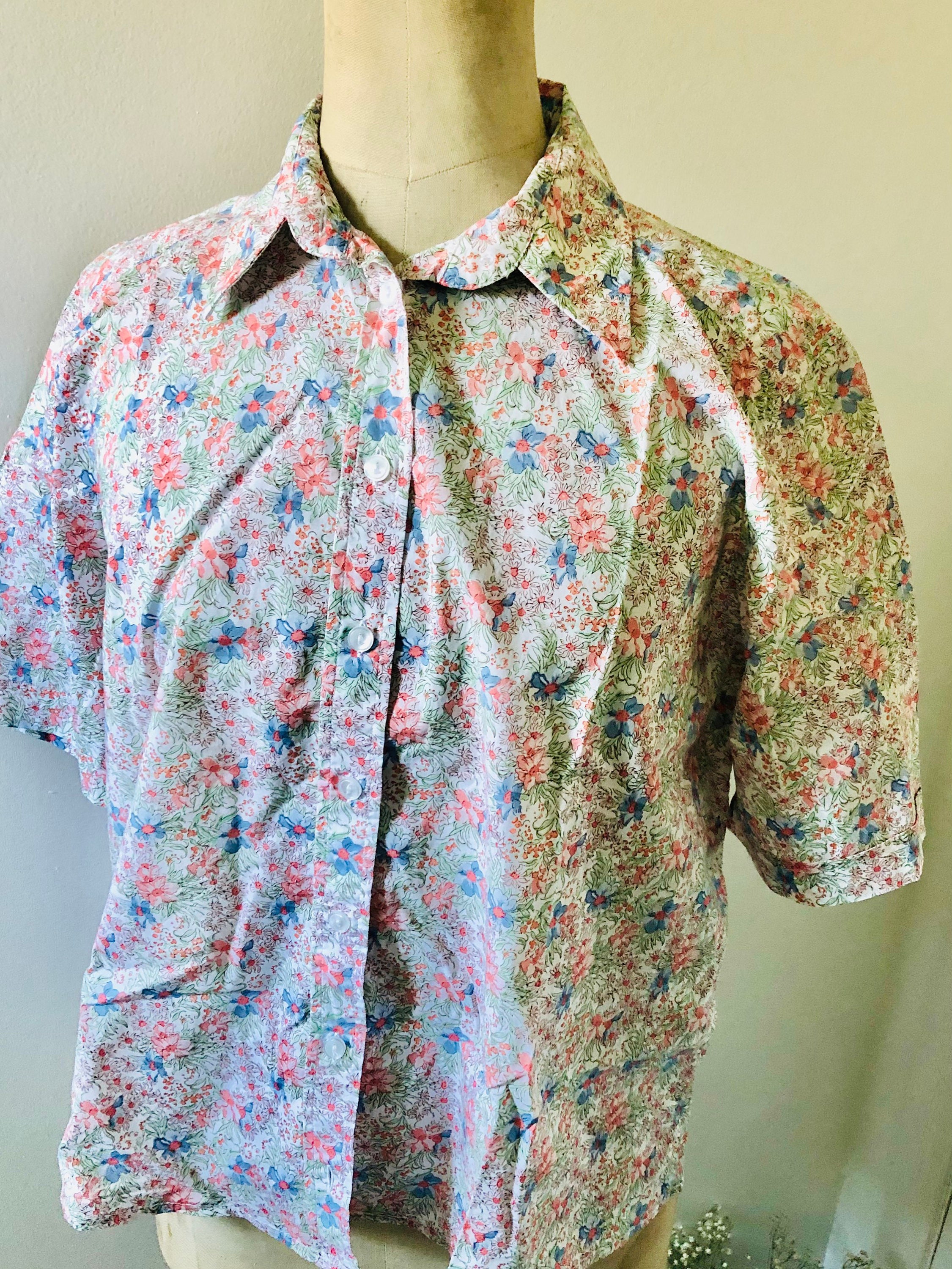 Vintage English liberty print shirt womens liberty cotton | Etsy
