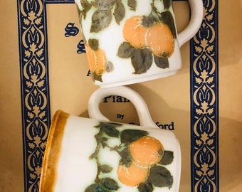 Vintage Biltons Oranges Taza de café de cerámica hecha en Inglaterra, tazas de café vintage, biltons coleccionables