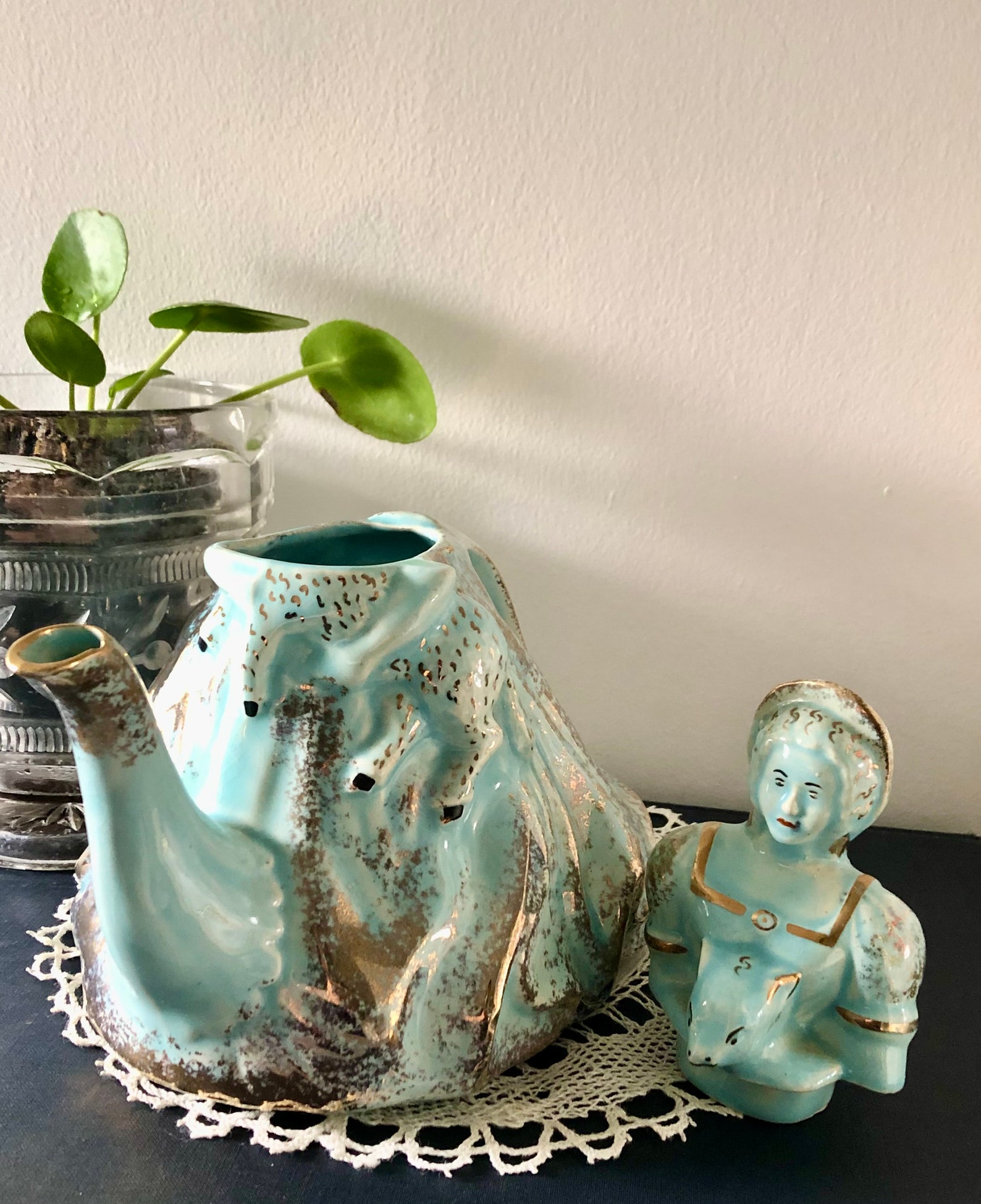 Vintage English Novelty China Teapot, Mary Had a Little Lamb Teapot, Nursery Rhyme , English